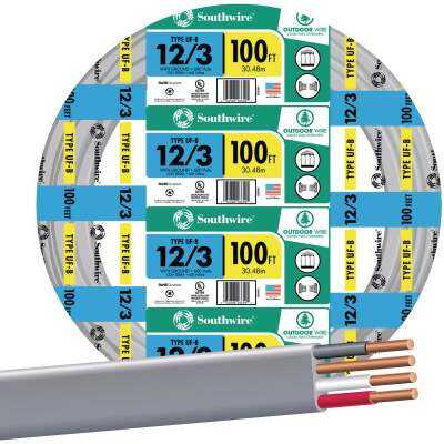 Southwire 100 Ft. 12 AWG 3-Conductor UFW/G Electrical Wire